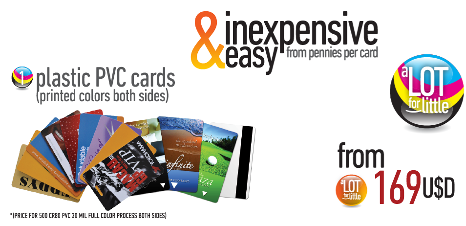 Plastic PVC cards (printed colors both sides - from U$S199
